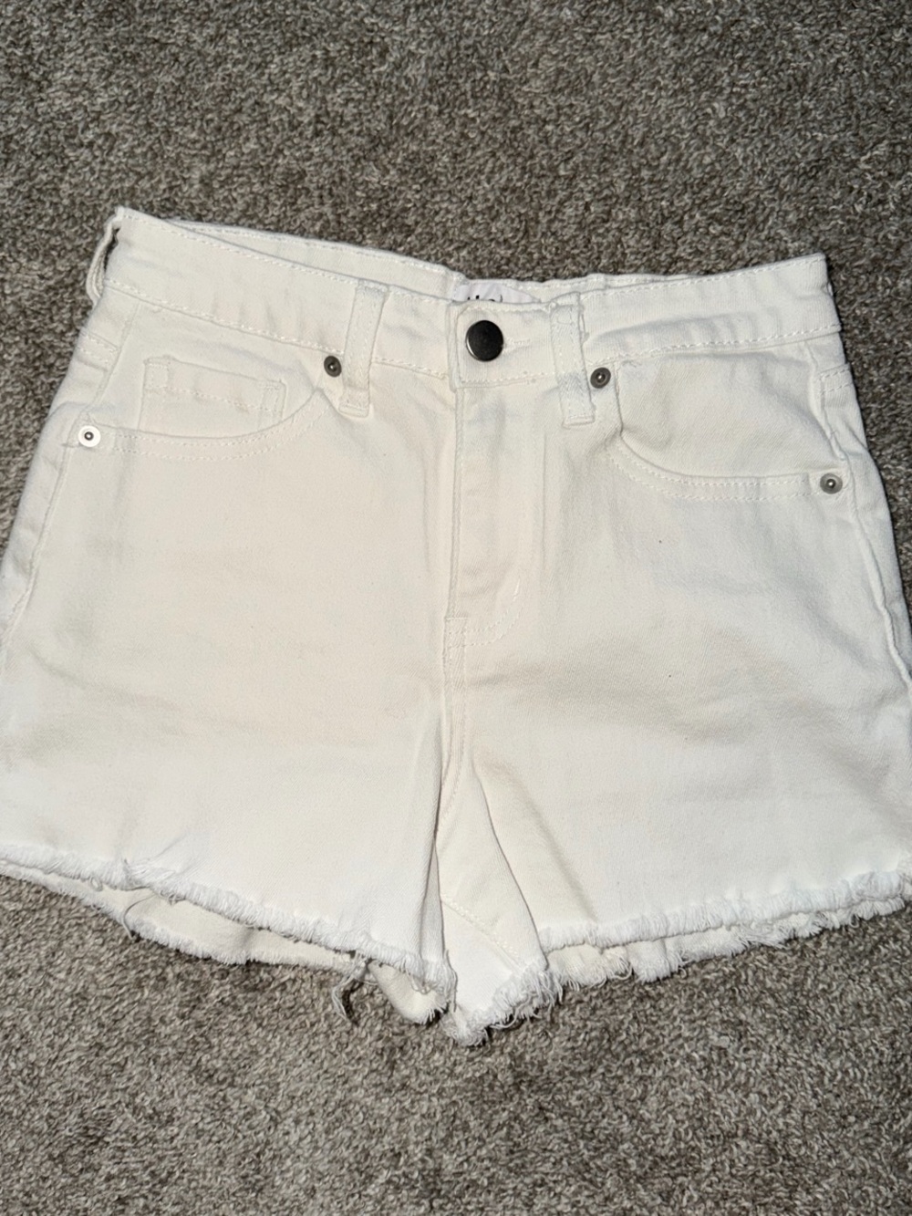 Abound White denim shorts with frayed hem